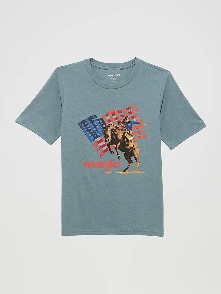 t-shirt garçon avec logo imprimé sur le devant couleur gris chiné.