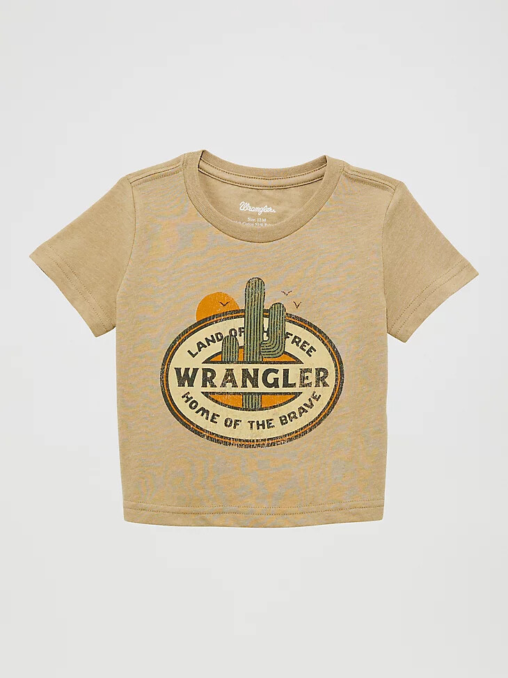 t-shirt graphique à manches courtes pour petit garçon couleur noix de cajou grillée et bruyère