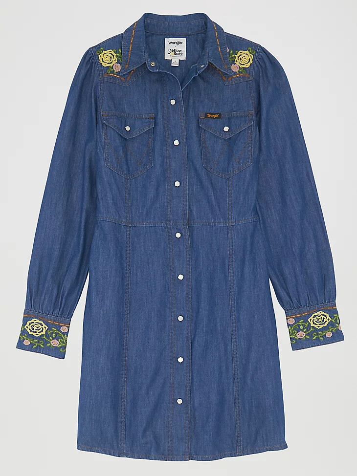 robe brodée wrangler x yellow rose par kendra scott délavage moyen