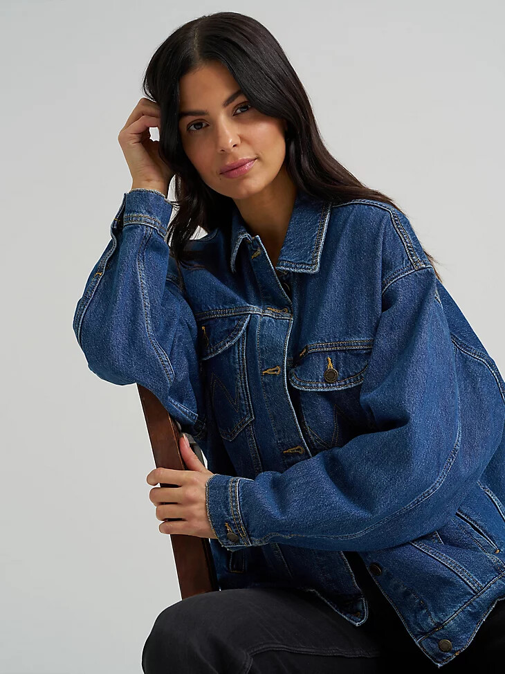 veste en jean girlfriend pour femme couleur jonquille