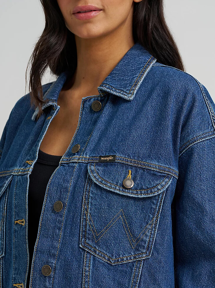 veste en jean girlfriend pour femme couleur jonquille