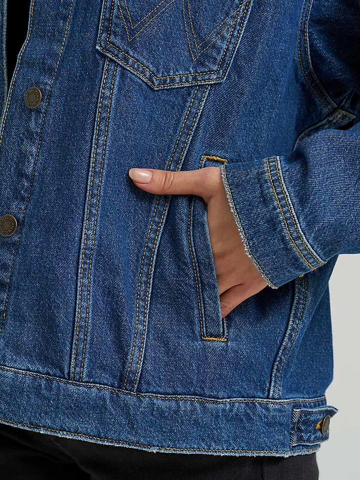 veste en jean girlfriend pour femme couleur jonquille