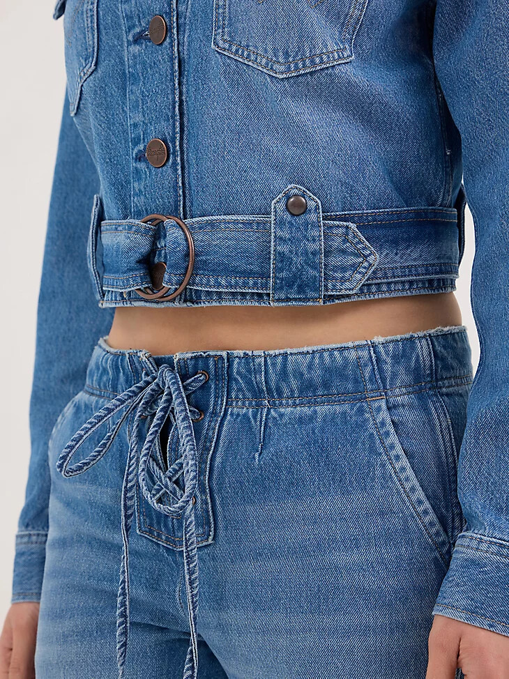 veste de moto en jean pour femme