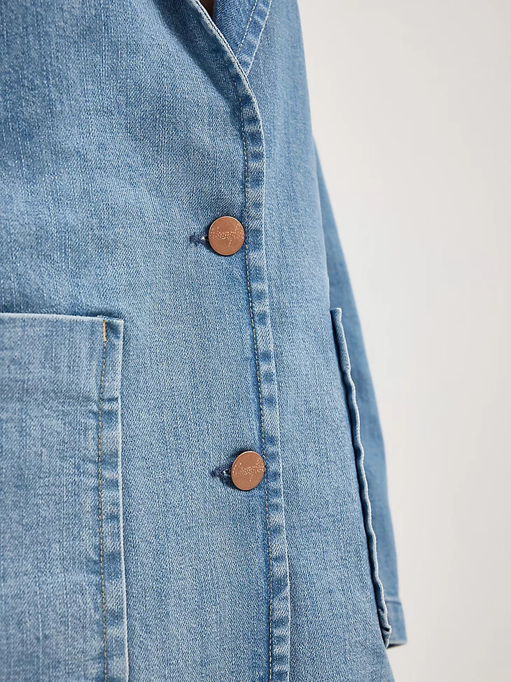 blazer en jean bleu ciel pour femme