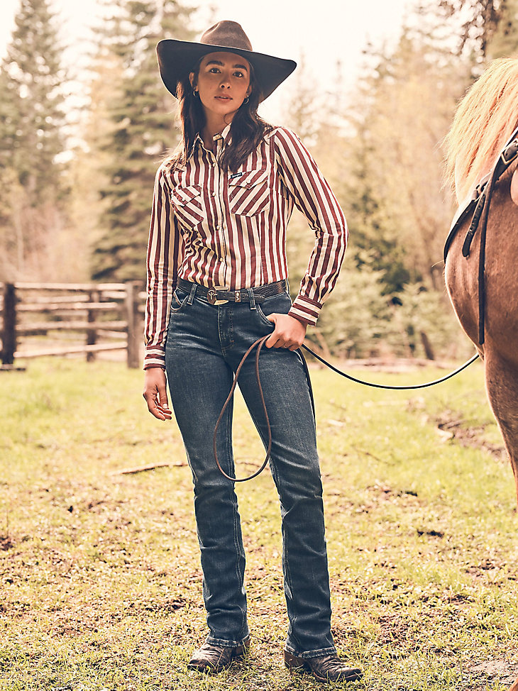 jean wrangler ultimate riding pour femme willow coupe bootcut taille mi-haute traci