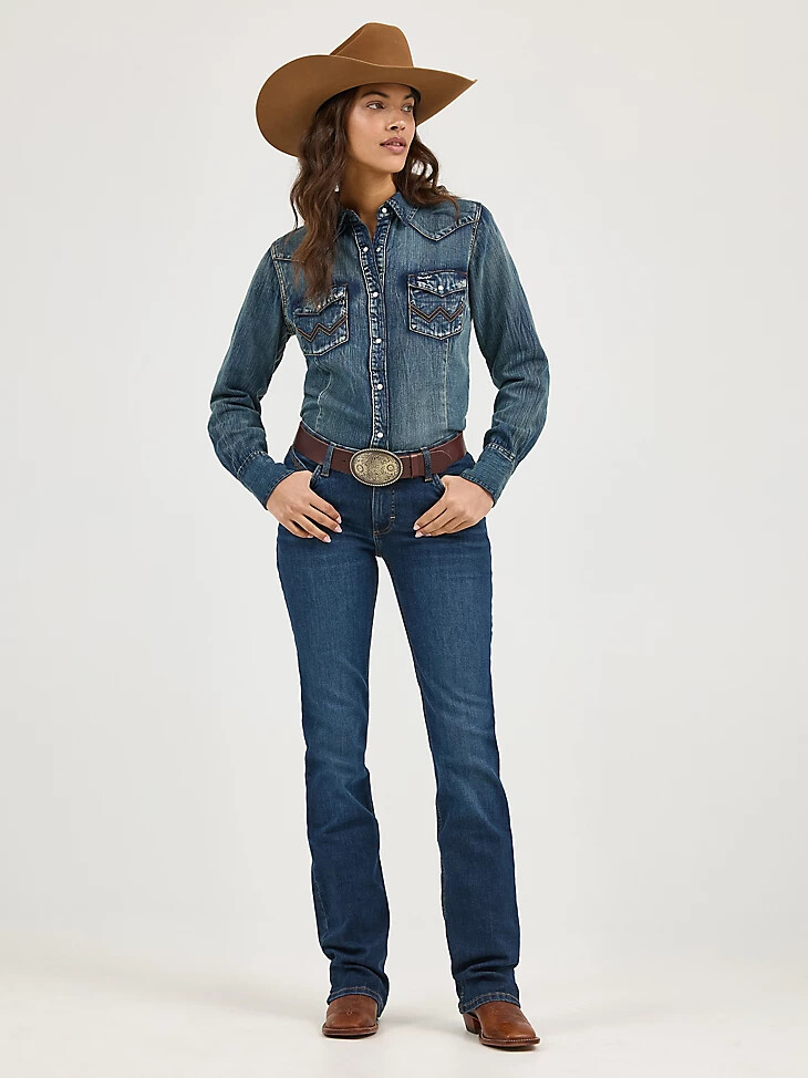 jean wrangler ultimate riding pour femme willow coupe bootcut taille mi-haute traci