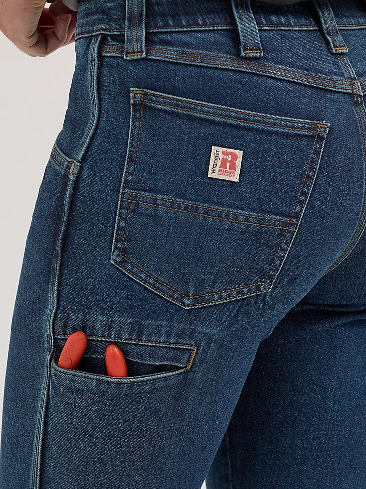 jean de travail technique droit wrangler riggs workwear pour femme délavage vintage