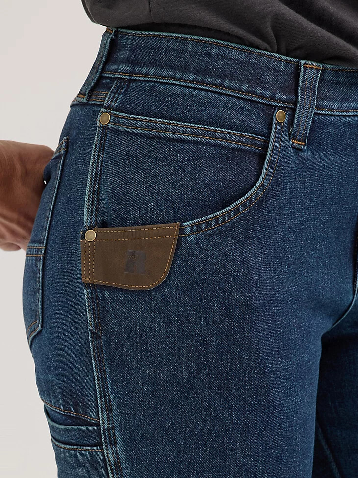 jean de travail technique droit wrangler riggs workwear pour femme délavage vintage