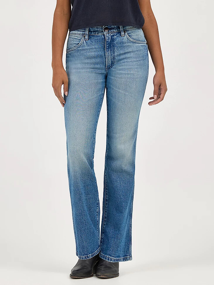 jean wrancher shadow pocket pour femme denim délavé