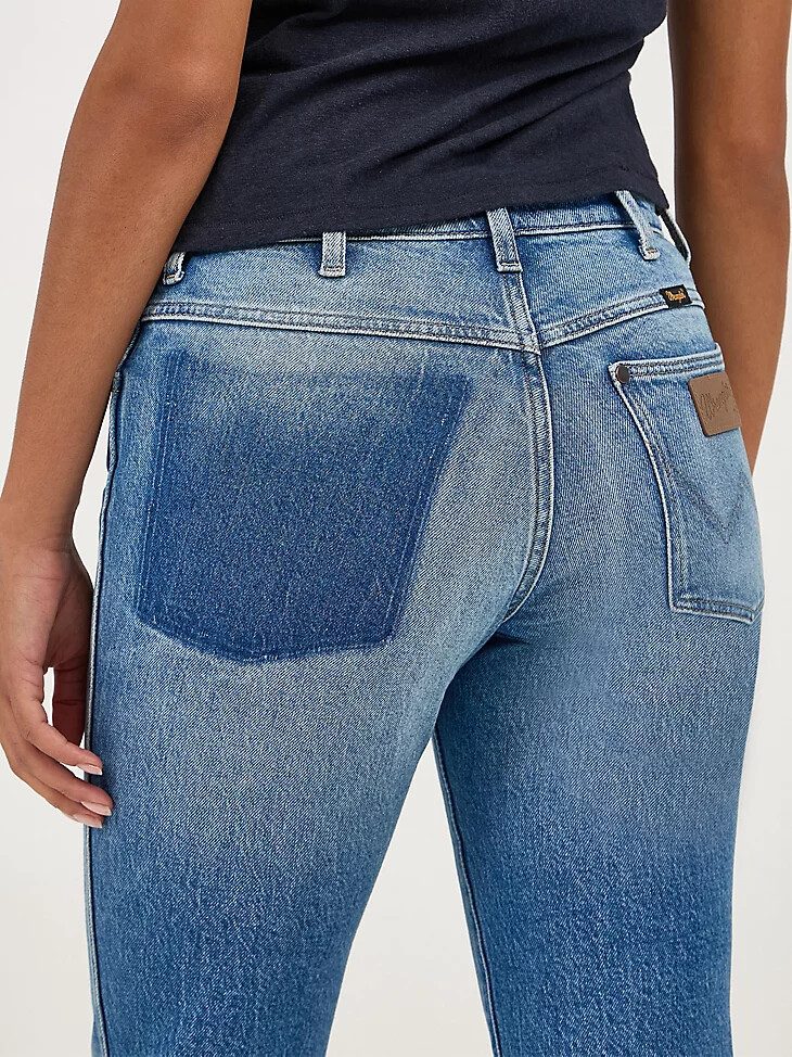 jean wrancher shadow pocket pour femme denim délavé
