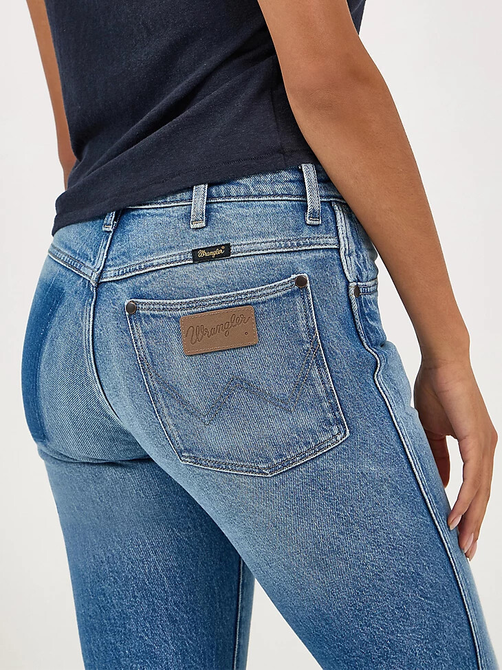 jean wrancher shadow pocket pour femme denim délavé