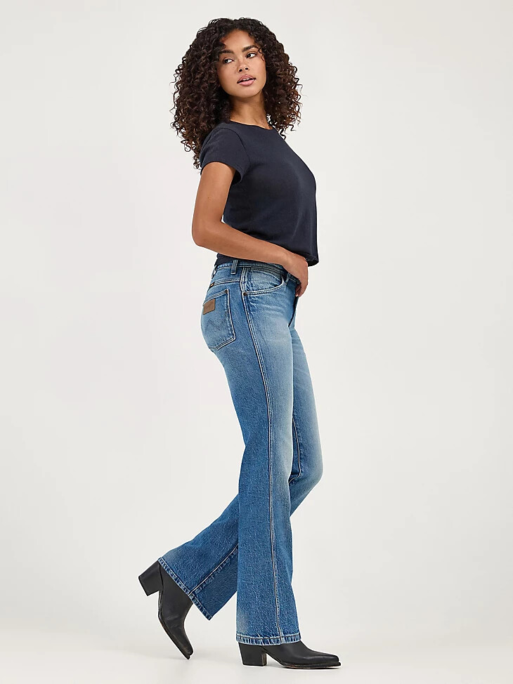 jean wrancher shadow pocket pour femme denim délavé