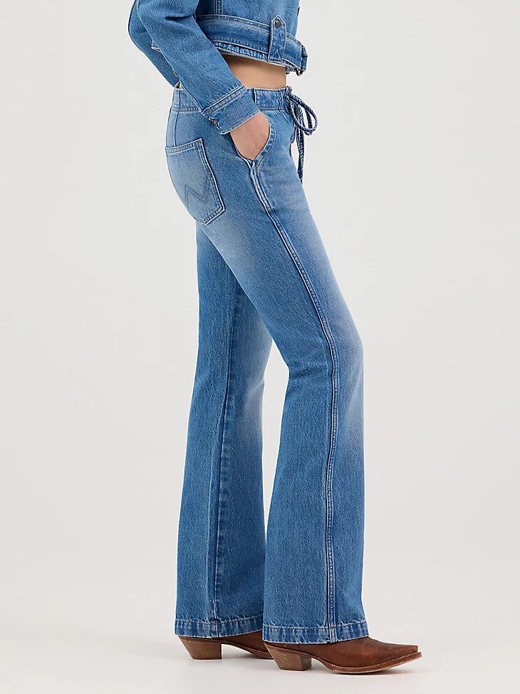 jean bootcut à nouer sur le devant pour femme