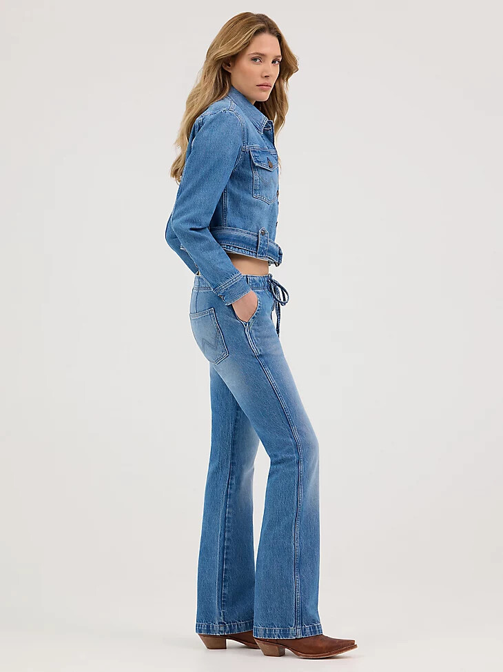 jean bootcut à nouer sur le devant pour femme