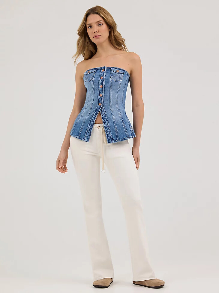 jean bootcut pour femme blanc usé