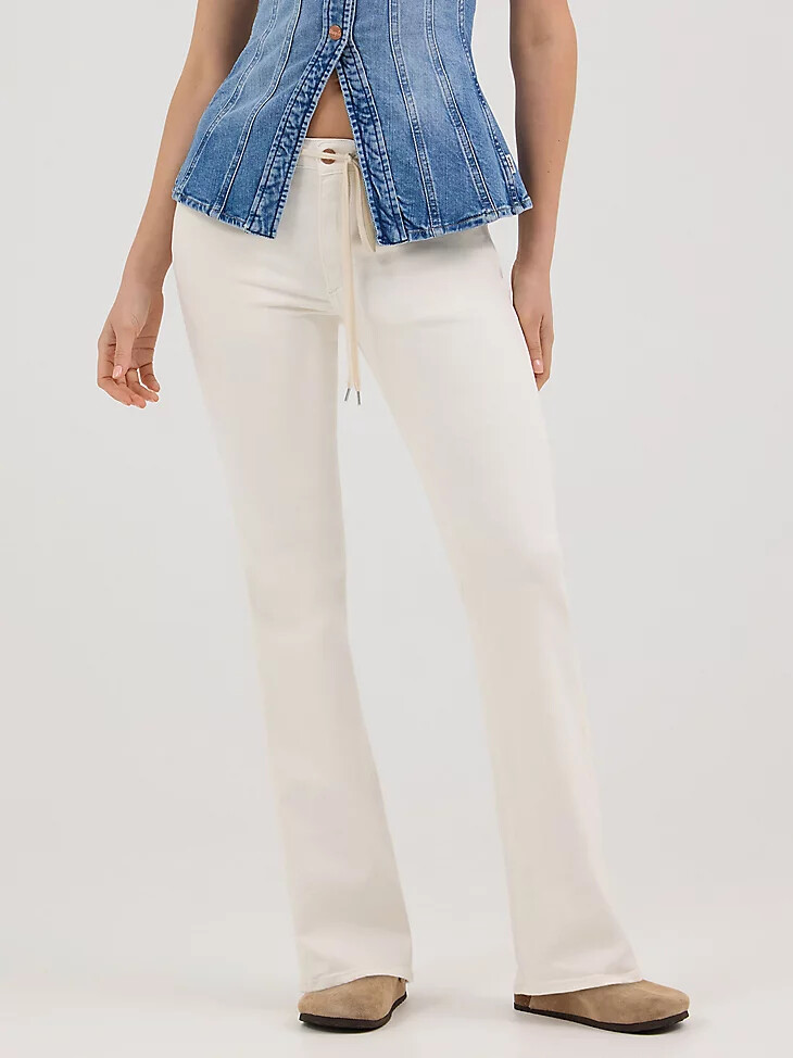 jean bootcut pour femme blanc usé