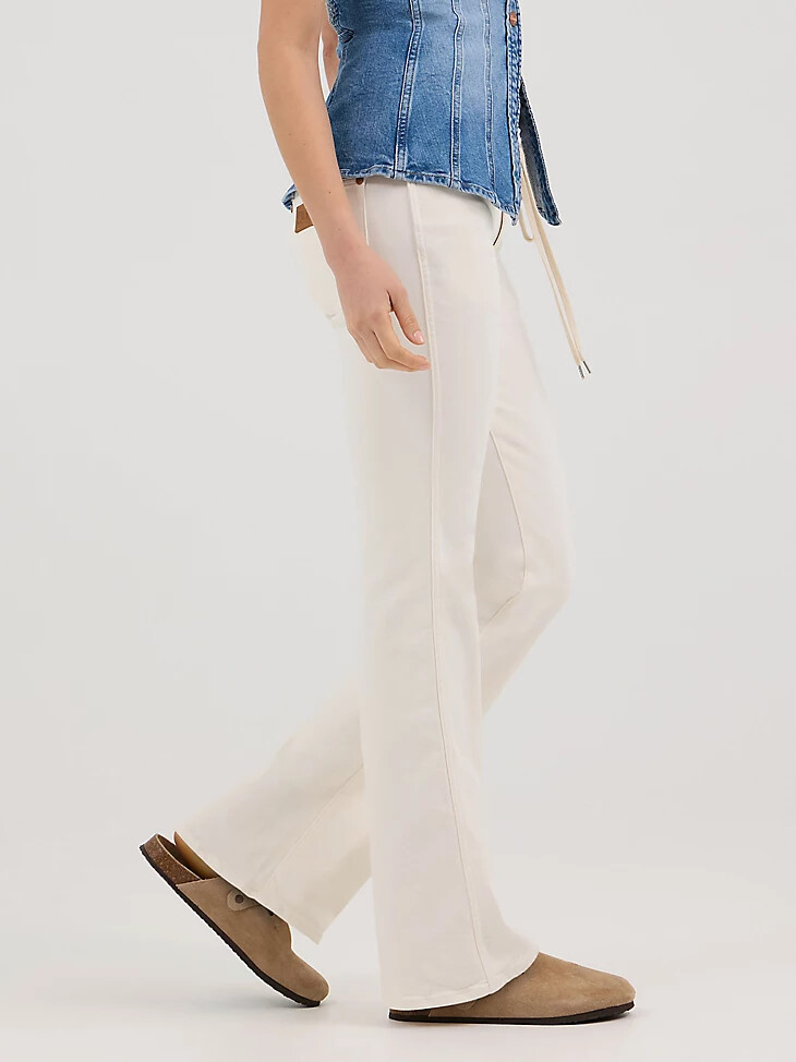 jean bootcut pour femme blanc usé