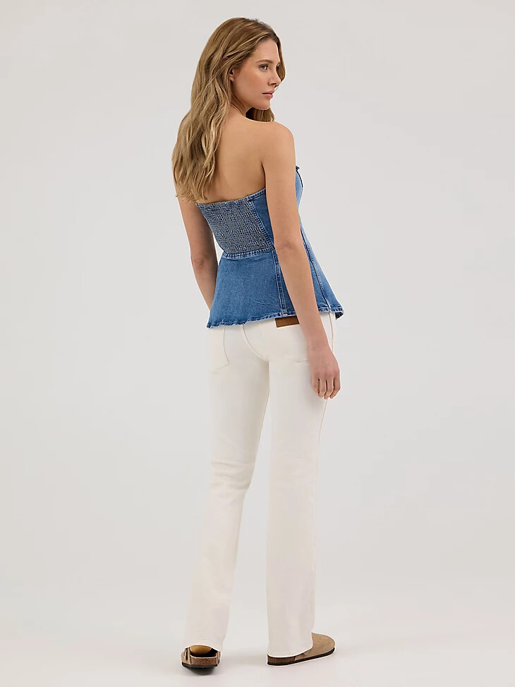 jean bootcut pour femme blanc usé