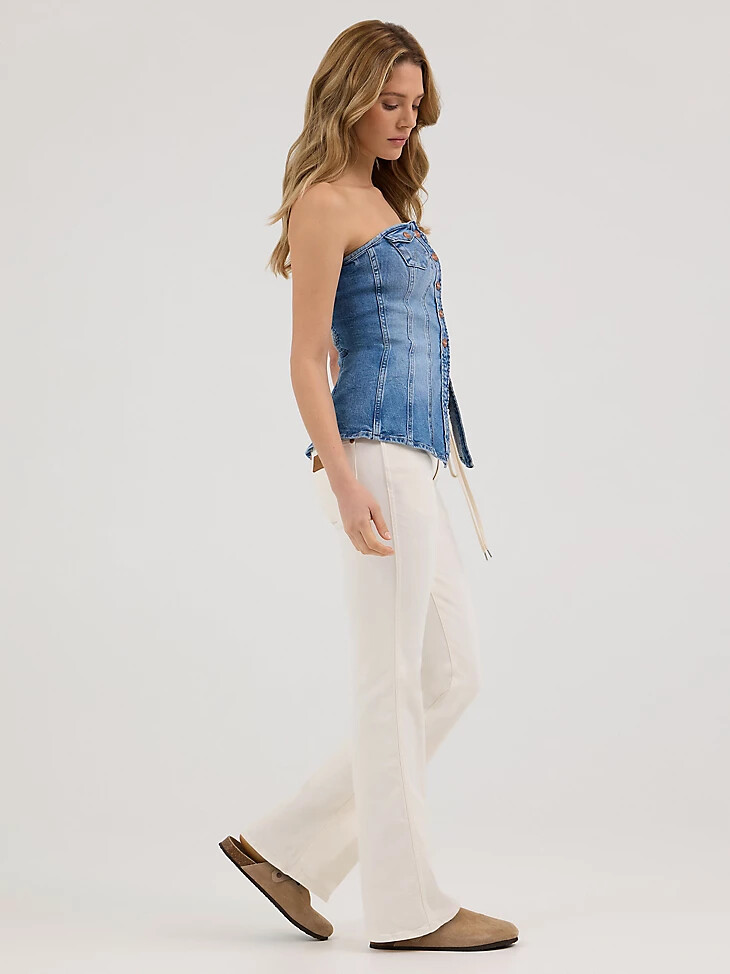 jean bootcut pour femme blanc usé