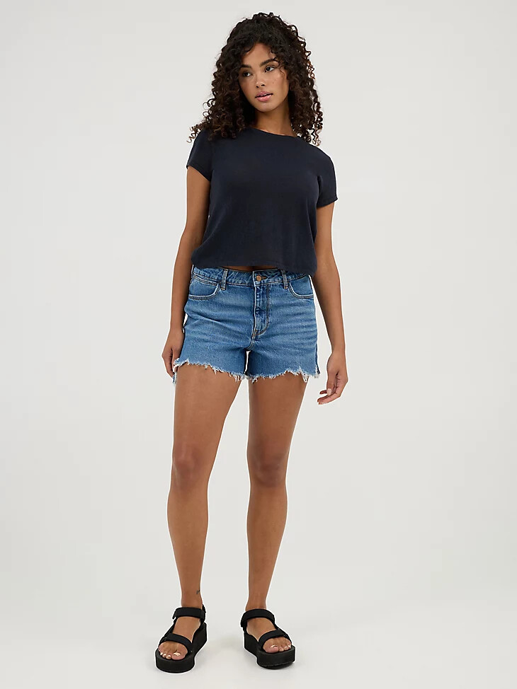 short en jean taille mi-haute pour femme bleu caroline