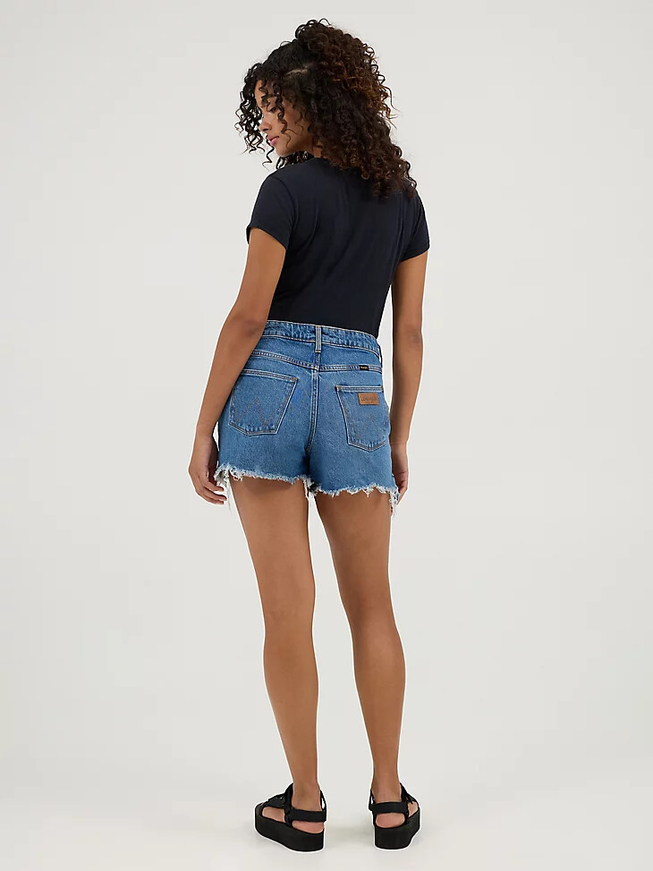 short en jean taille mi-haute pour femme bleu caroline