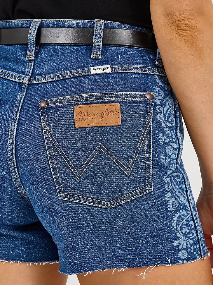 short de cowboy orné wrangler pour femme violet