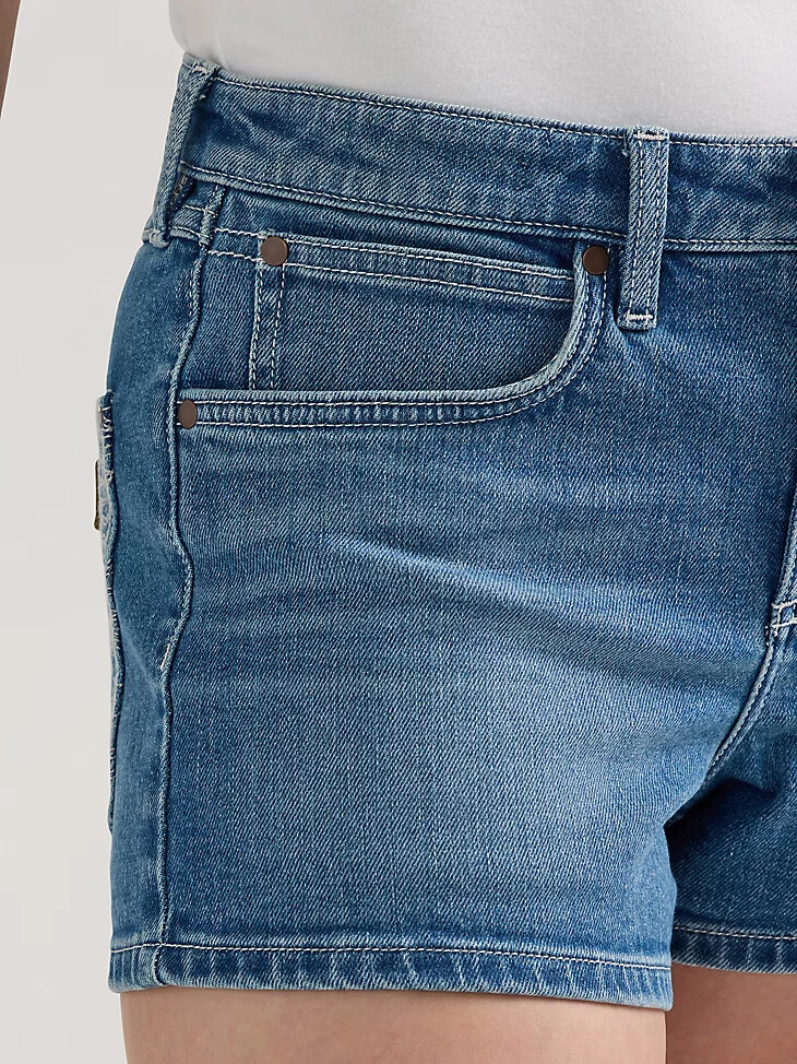 short wrangler retro mae taille mi-haute à patchs décoratifs aurora pour femme