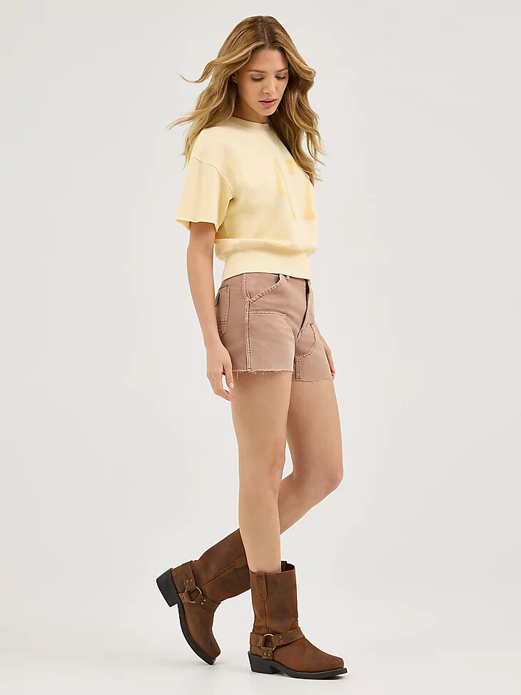 short de charpentier cowboy pour femme couleur ocre brute