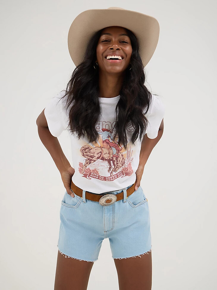 wrangler x yellow rose par kendra scott reworked short prairie wash