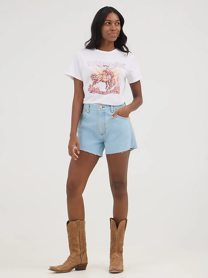 wrangler x yellow rose par kendra scott reworked short prairie wash