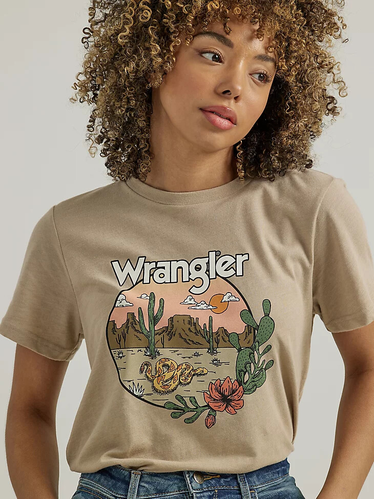 t-shirt femme motif serpent du désert silver lining