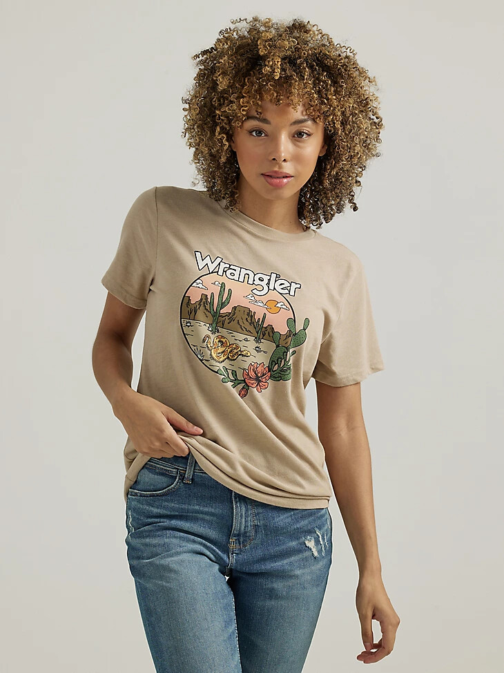t-shirt femme motif serpent du désert silver lining