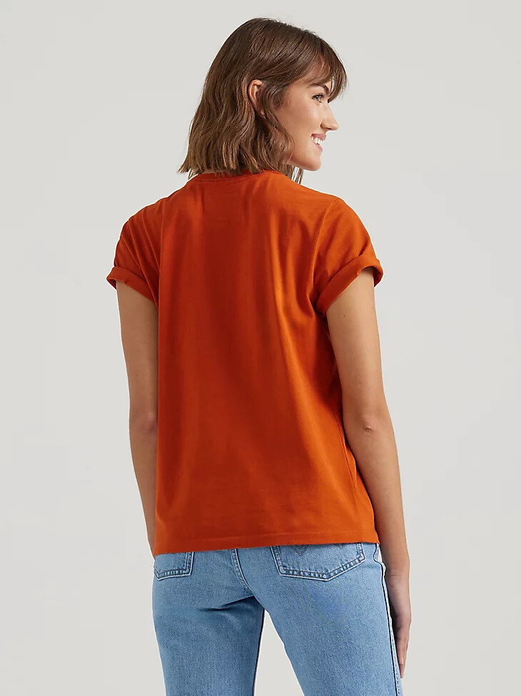 t-shirt à logo wrangler x buffalo trace pour femme rouge distillateur