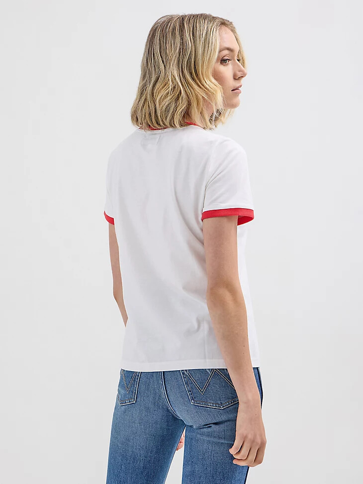 t-shirt à col rond wrangler x hot wheels pour femme blanc éclatant