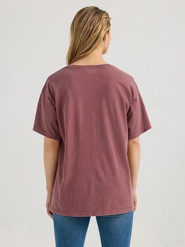 t-shirt oversize à imprimé délavé pour femme couleur gingembre sauvage