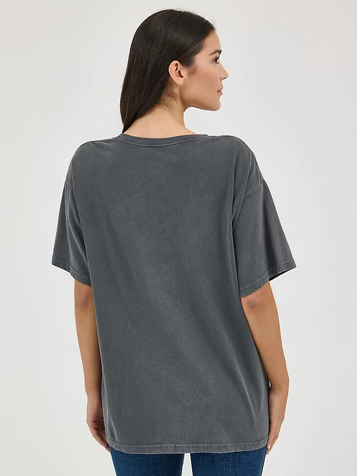 t-shirt oversize à bandes wrangler loretta lynn pour femme noir de jais