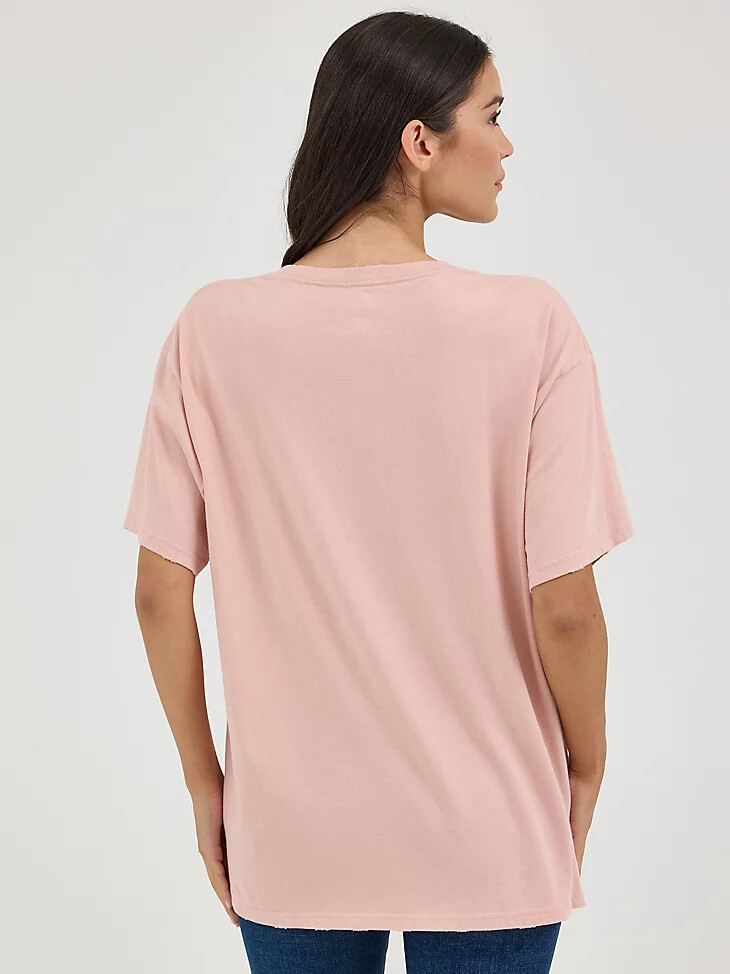 t-shirt oversize à bande lainey wilson pour femme couleur rose brumeux