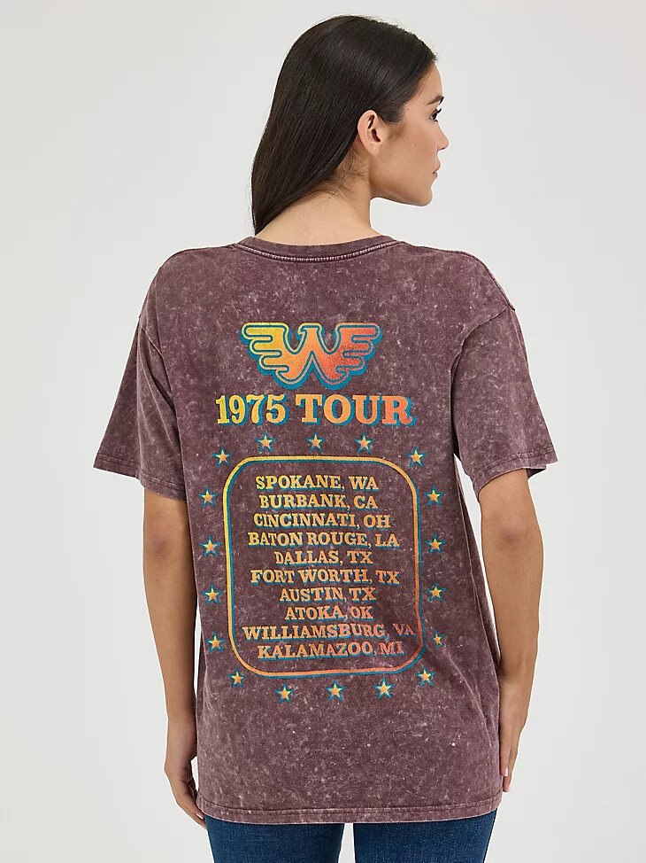 t-shirt oversize wrangler waylon jennings pour femme couleur fudge comet wash