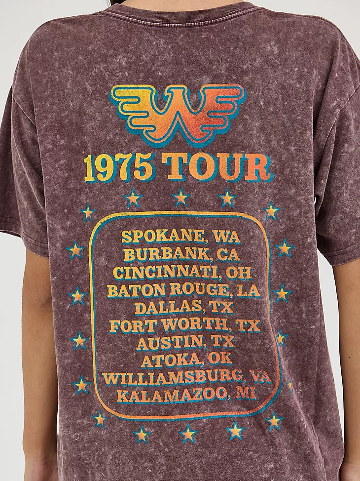 t-shirt oversize wrangler waylon jennings pour femme couleur fudge comet wash