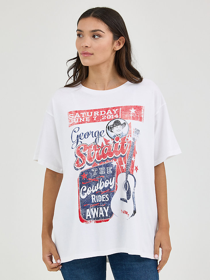 t-shirt oversize wrangler george strait pour femme blanc éclatant