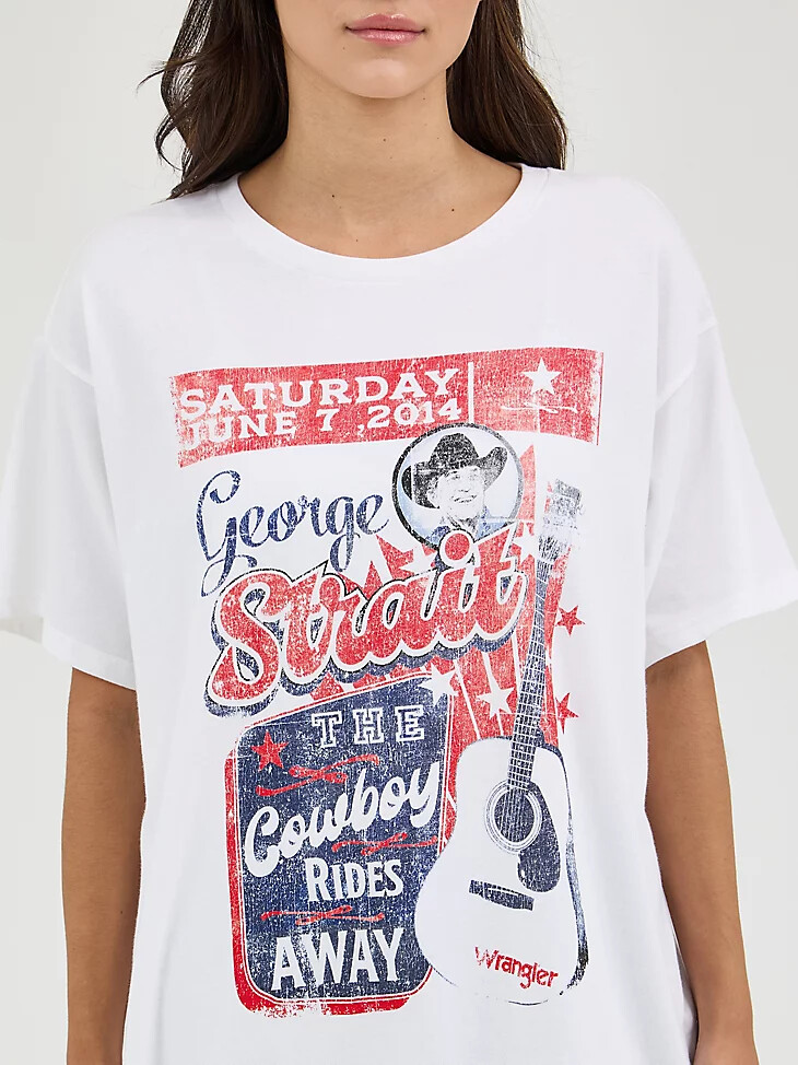 t-shirt oversize wrangler george strait pour femme blanc éclatant