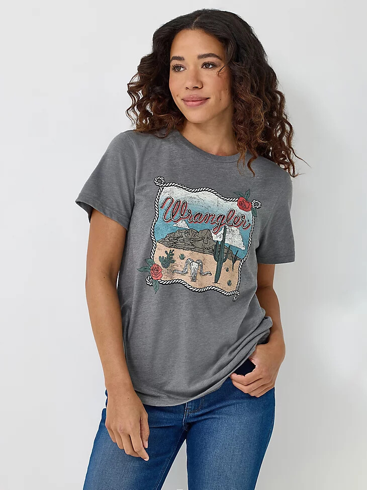 t-shirt graphique rope desert pour femme couleur asphalte