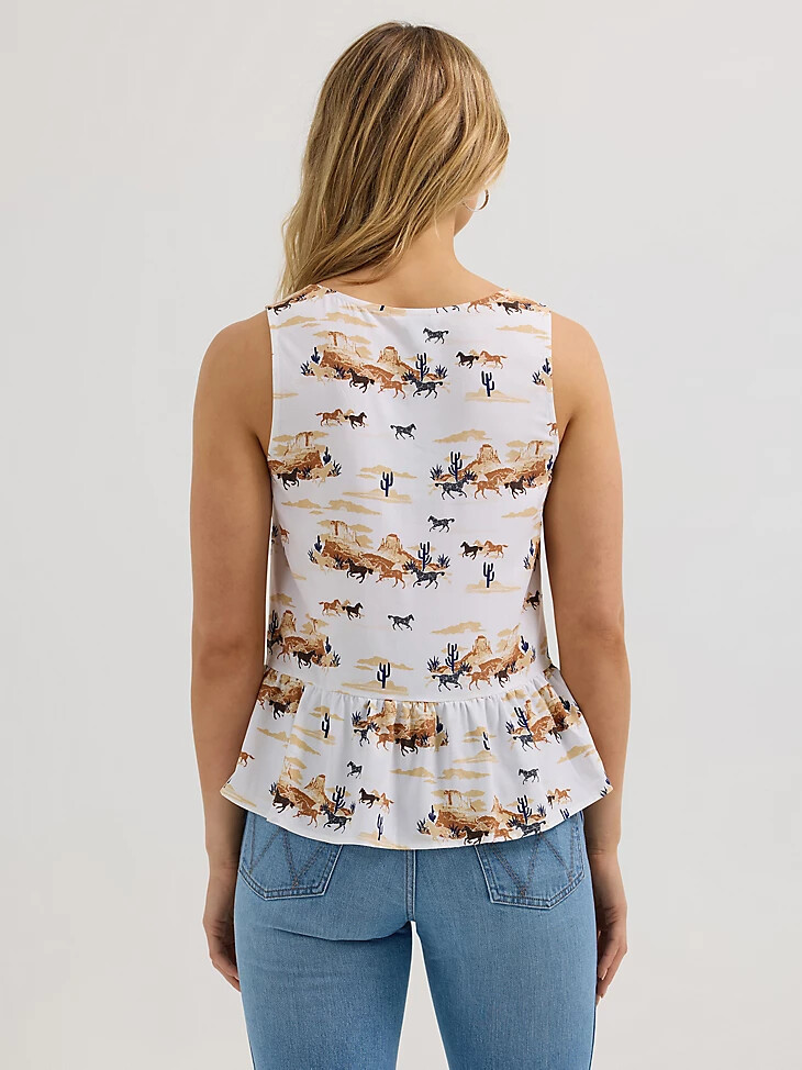 débardeur péplum à col en v wrangler pour femme imprimé désert