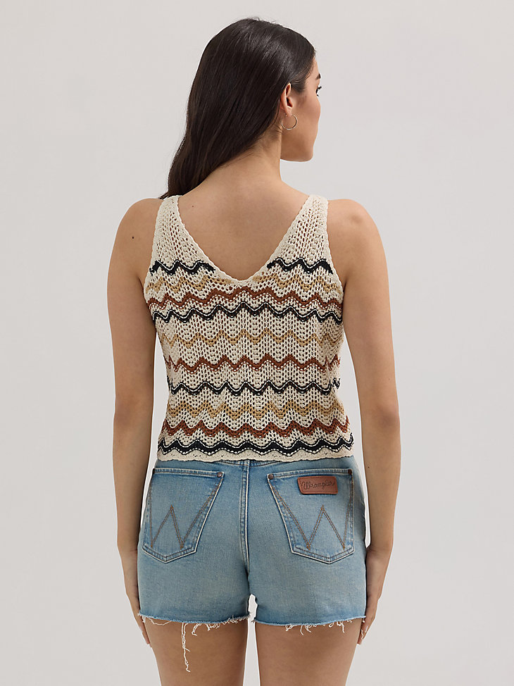 débardeur en crochet wrangler pour femme motif chevron blanc