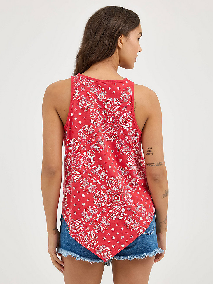 débardeur rouge à imprimé bandana intégral wrangler pour femme