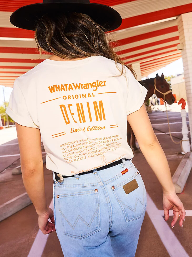 t-shirt femme wrangler x whataburger marshmallow