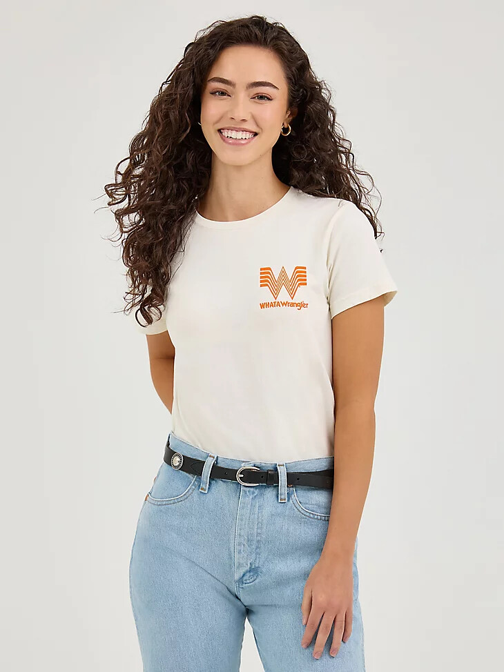 t-shirt femme wrangler x whataburger marshmallow