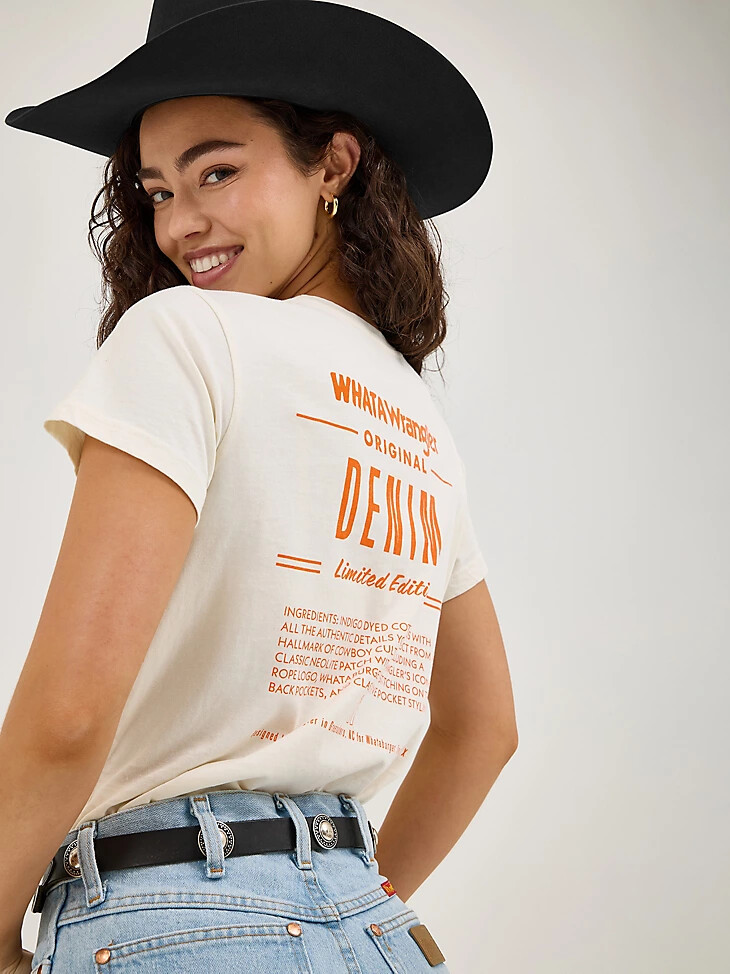 t-shirt femme wrangler x whataburger marshmallow