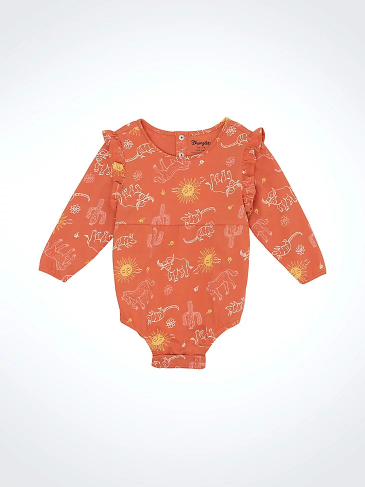 body à épaules à volants pour bébé fille corail