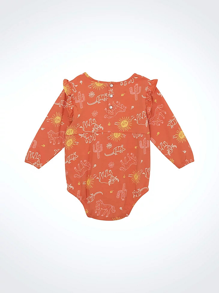body à épaules à volants pour bébé fille corail
